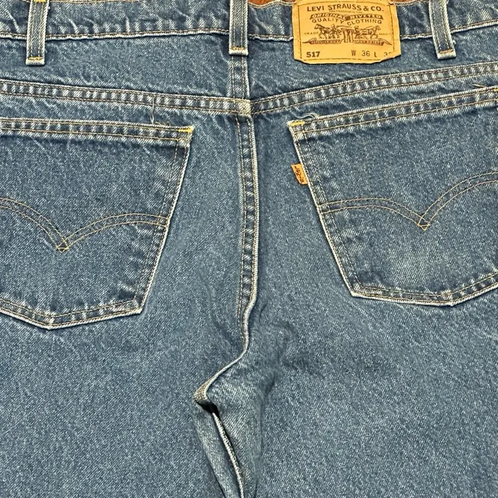 Vintage Levi’s 517 Orange Tab Jeans Men's Size 36 x 30